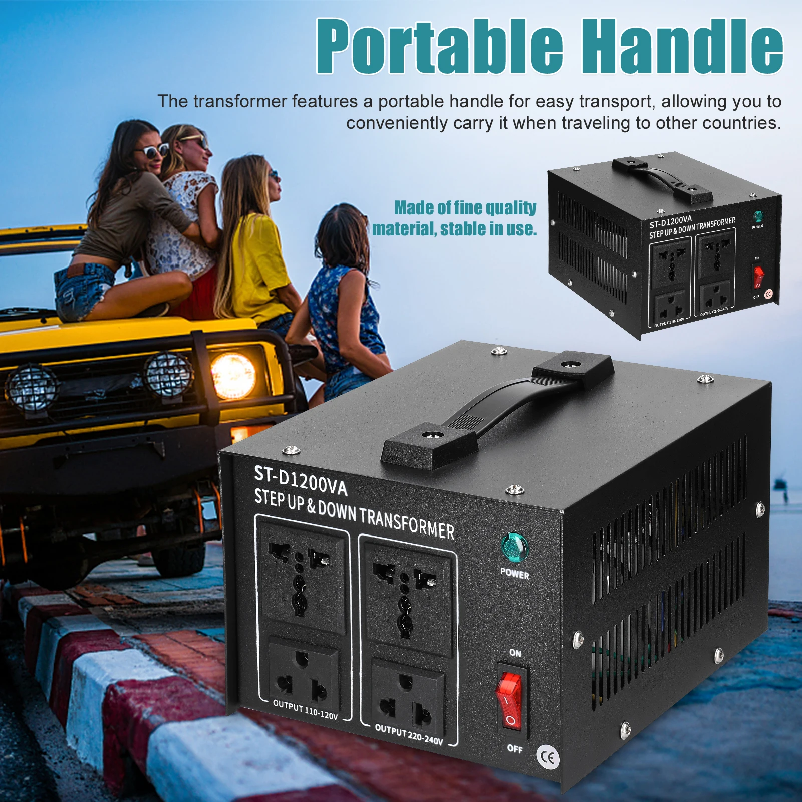 

Повышающий и понижающий трансформатор Компактный преобразователь напряжения 1200 ВА Портативные бытовые электроприборы Мощный трансформатор напряжения