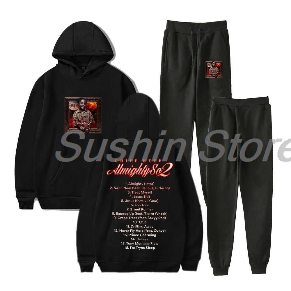 

Chief Keef Almighty So 2 Album 2024 A Lil Tour Hoodie Jogger Pants Two Piece Set Sweatshirts+Sweatpants Women Men's Set