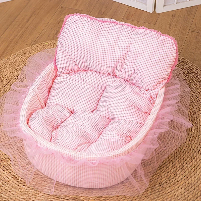 Lace Pet Dog Bed Pet Supplies Mat Puppy Princess Bed Indoor Cat  Washable