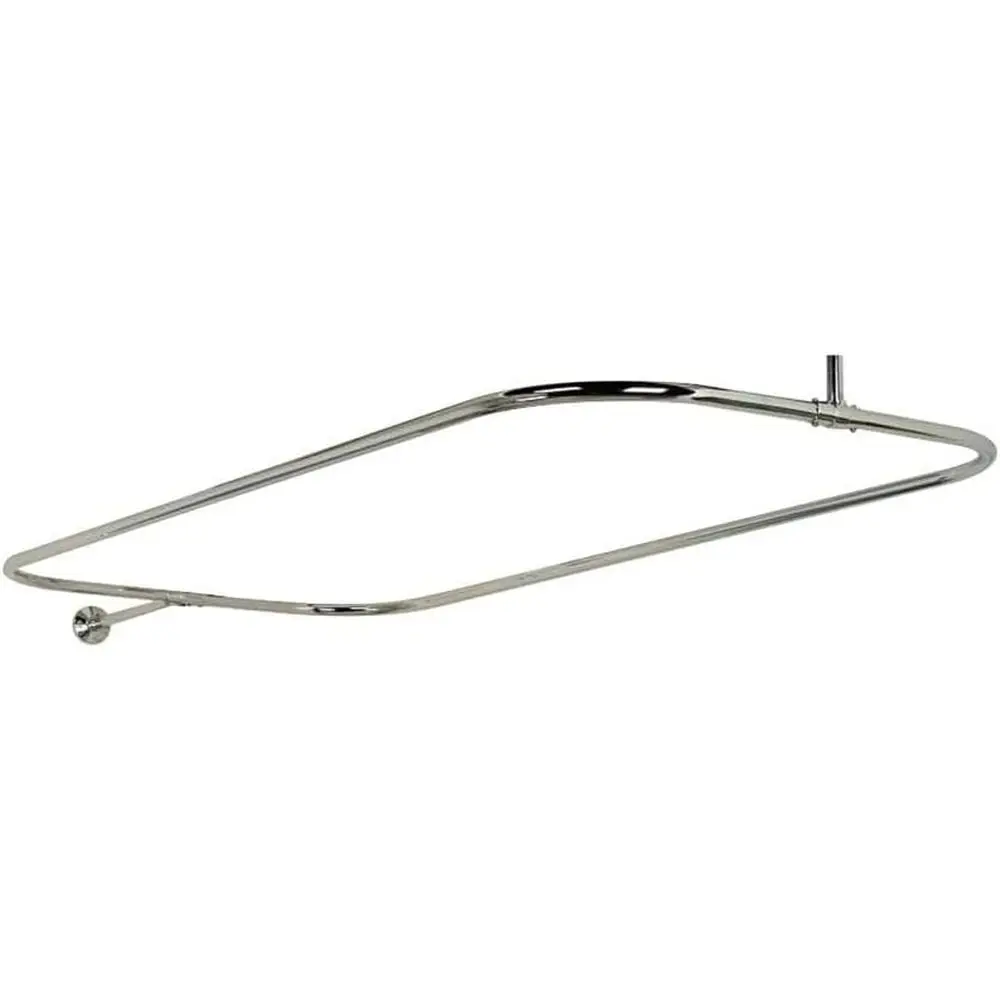 

Maykoosh Brass Shower Rod - Adjustable Length - Ceiling & Wall Support Included