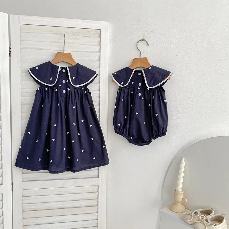 2026 Neuer Sommer Neugeborenen Baby Mädchen Strampler 0-24M Baby Mädchen Kleidung Ärmellos Baumwolle Herz-Print Baby Mädchen Einteiler – Detail 15