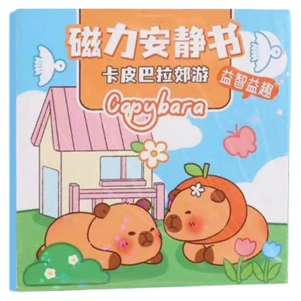 Handmade Magnetic Quiet book การ์ตูน Hand Ledger Capybara หนังสือสติกเกอร์ของเล่นกระดาษ DIY เด็ก Busy Book ของเล่นสาว