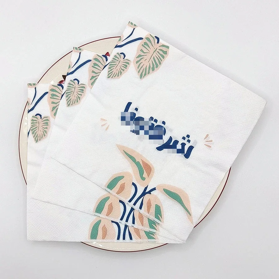 20 قطعة 33 سنتيمتر رمضان تحت عنوان المناديل الملونة ، لب الخشب الأصلي ورقة جو ورق زينة المفارش DIY Decoupage ورقة