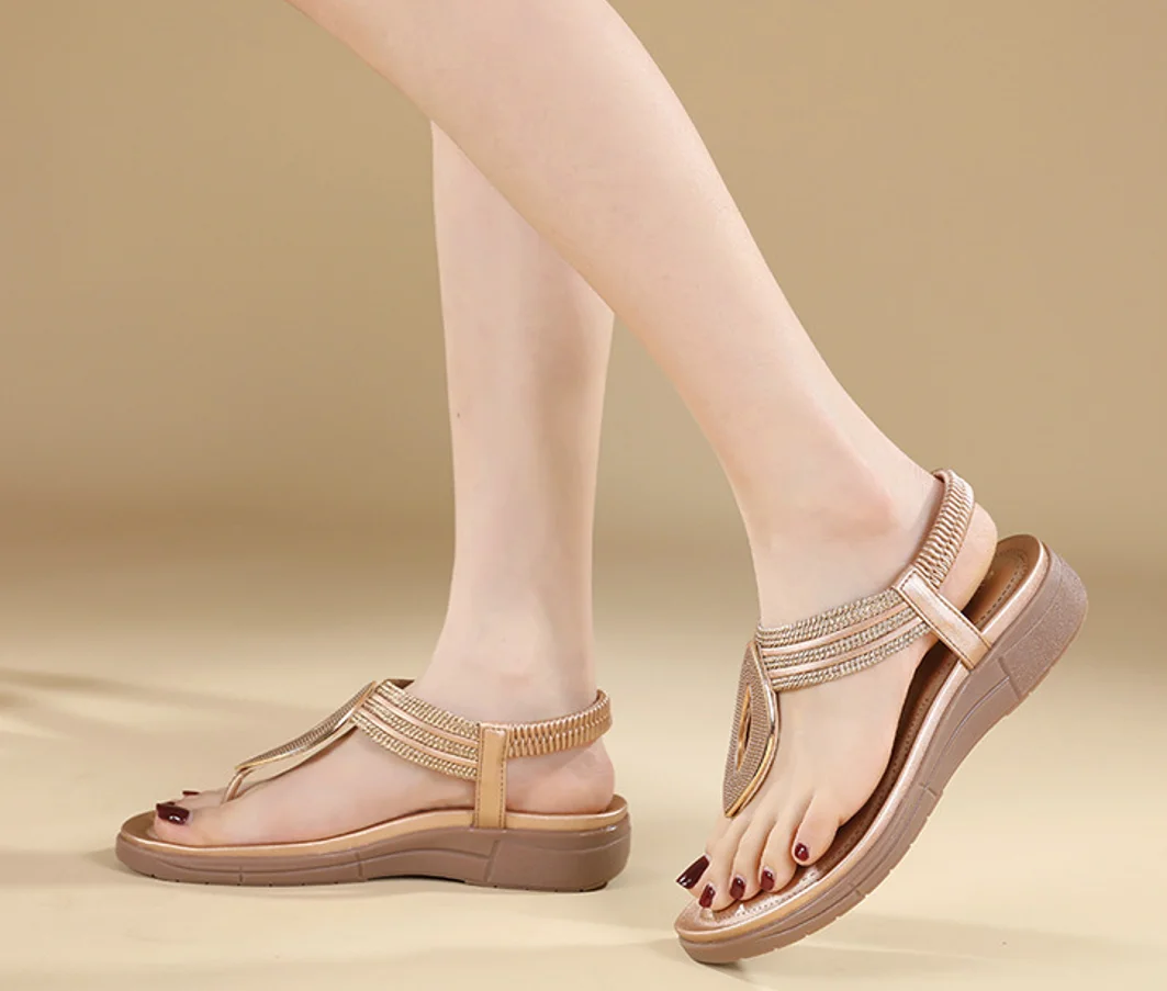 

Летние модные женские сандалии, новые повседневные удобные женские туфли на плоской подошве, обувь высокого качества, пляжные сандалии Mujer Sandalias