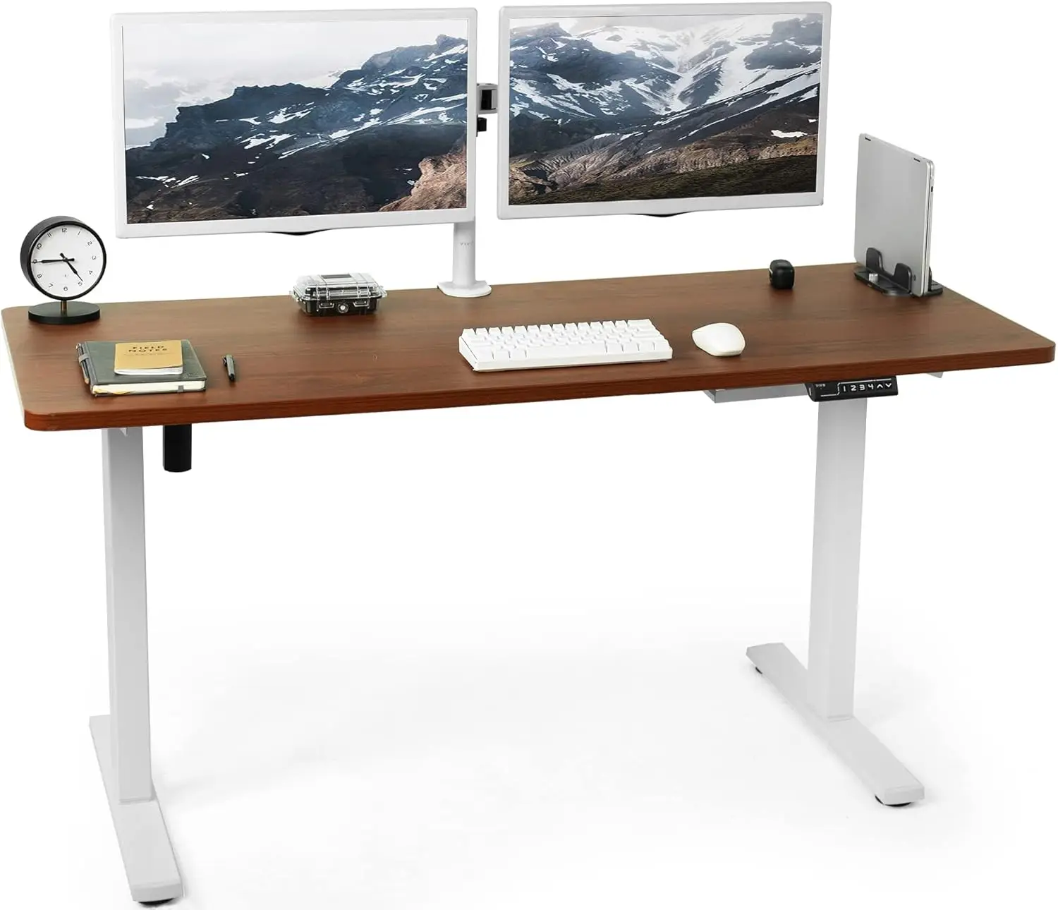 

Electric 60 x 24 inch Standing Desk Workstation, Memory Controller Height Adjustment, 1B Series, White Frame, DESK-KIT-1W6D