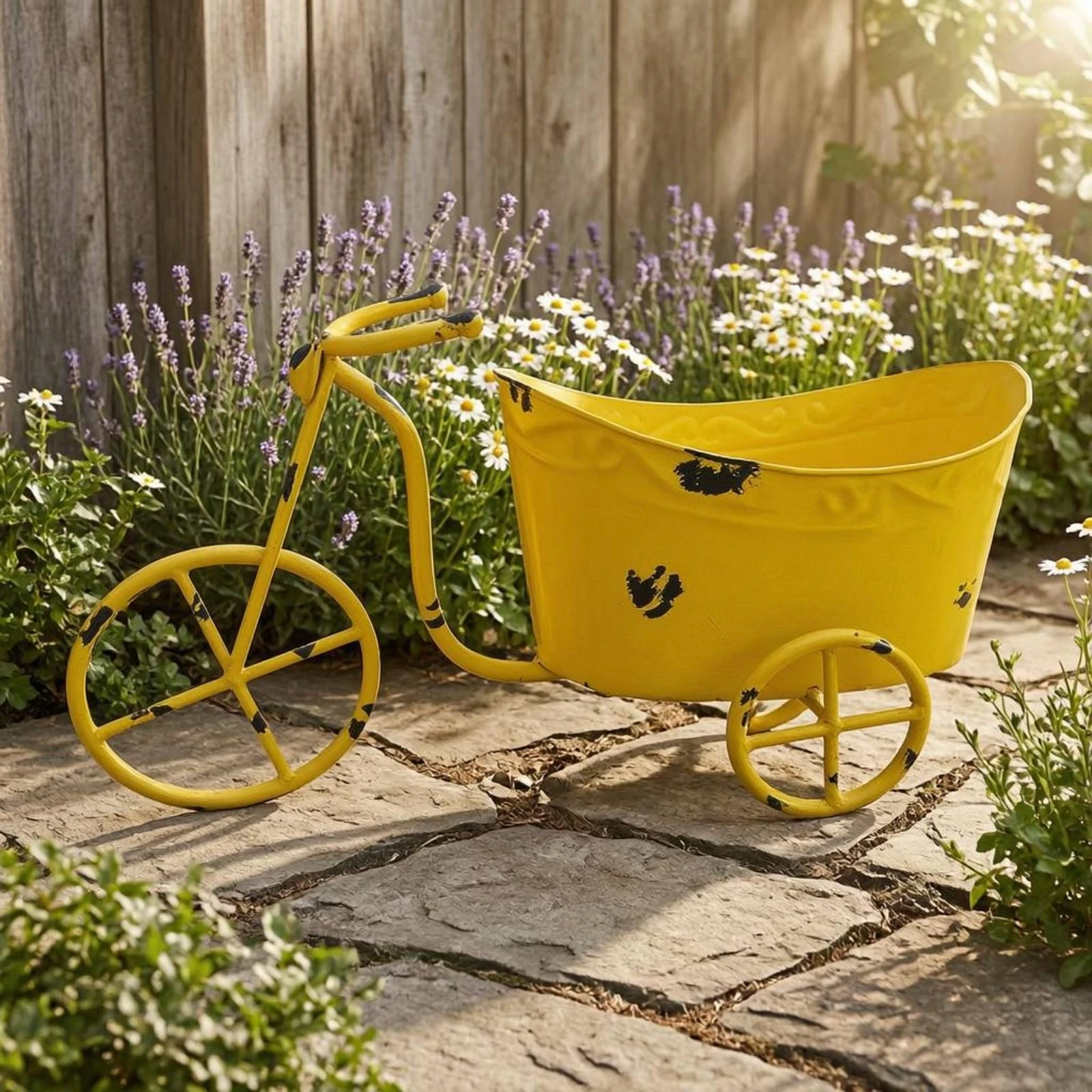 Metal Tricycle Planter Iron Tricycle Planter Flower Pot Holder Rustic Garden Decor accessibleTop