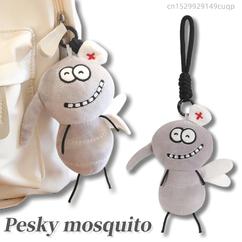 Creative Simulated Vocal Nurse Mosquito Plush Toy Pendant Doll Key Chain Makes Mosquito Buzz For Friends Birthday Gift