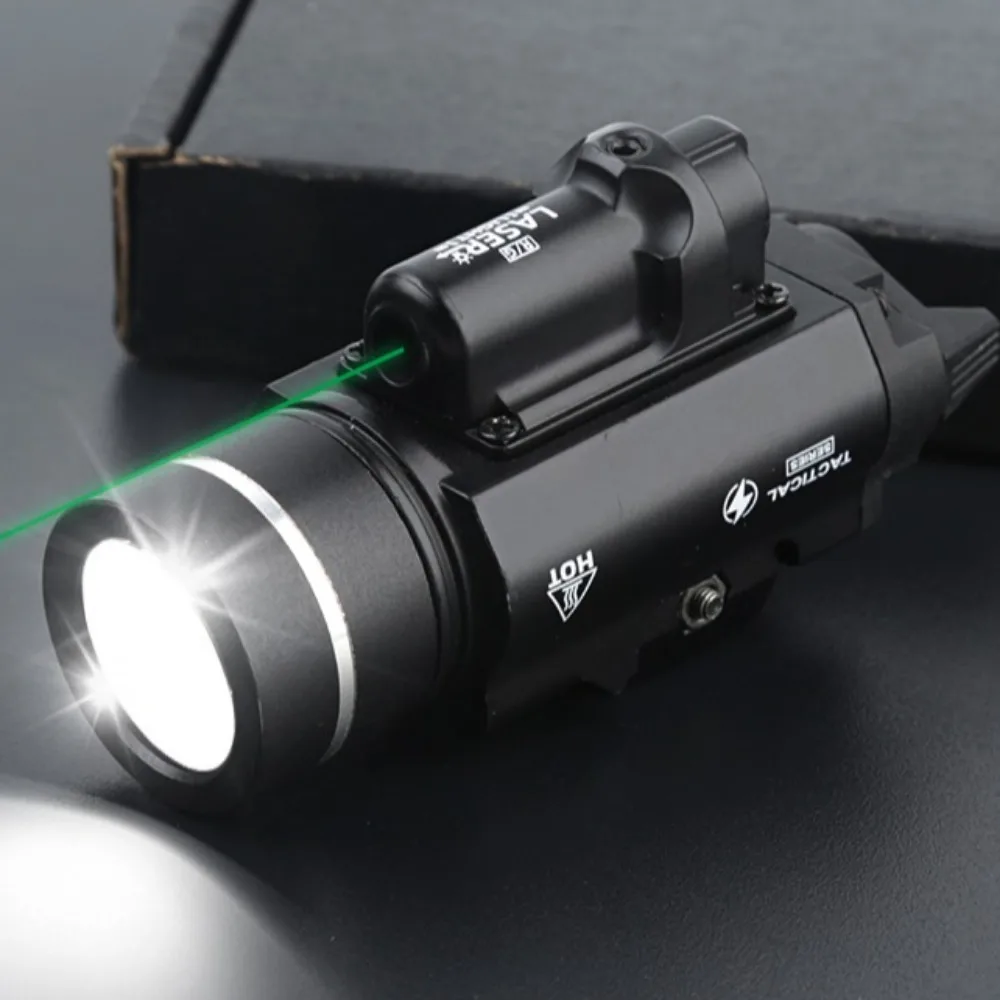 TR-1 Taktische Taschenlampe aus Metall mit Rot/Grün-Punkten, LED-Stroboskop, Waffenlicht für Outdoor-Jagd, passend für Picatinny-Führungsschiene 20mm, Bodenmontage – Detail 5