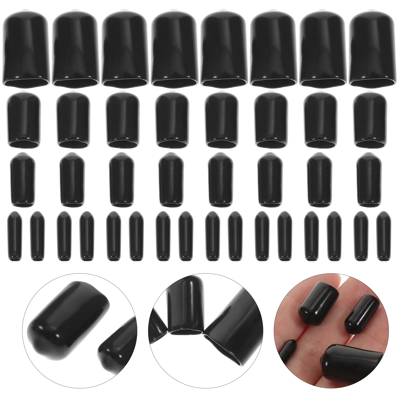 Rubber Boot Screw Pipe Covers Caps Protectors Assortment Carburetor Vacuum Plugs End For Furniture Wire