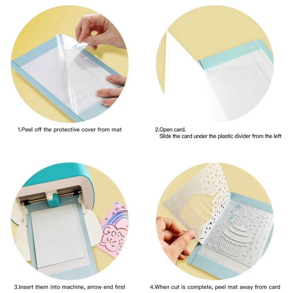 4.5 inch x 6.25 inch card mat, handmade mat for all Cricut Joy cards, reusable card mat with a transparent protective film.