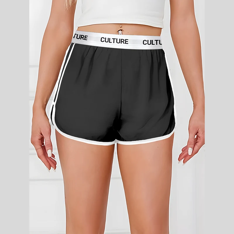 Summer Women's Shorts Casual Pure Ribbon Webbing with Structure Ladies Pants Fashion Female Clothing Slim Sports Wear