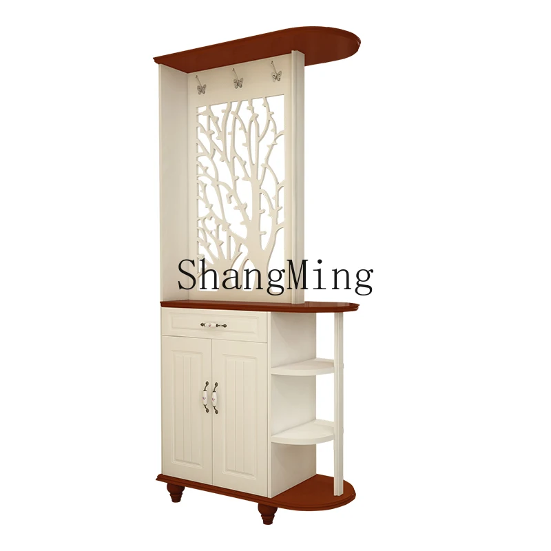 

ZYY enters the entrance, living room screen partition shoe cabinet, double-sided carved paint decorative cabinet