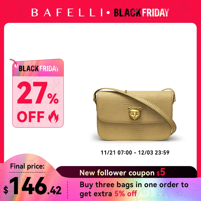 BAFELLI 2023 NEW TREND BOXY MESSAGE BAG LEATHER CAT WOMEN'S CROSSBODY FEMALE SHOULDER PURSE STYLISH FASHION LUXURY DESIGNER