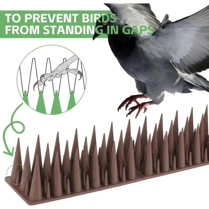 Outdoor Bird Repellent Spikes for Garden Window Fences Roof Balcony Railing Bendable Birds Pigeon Cats Spike Deterrents Traps