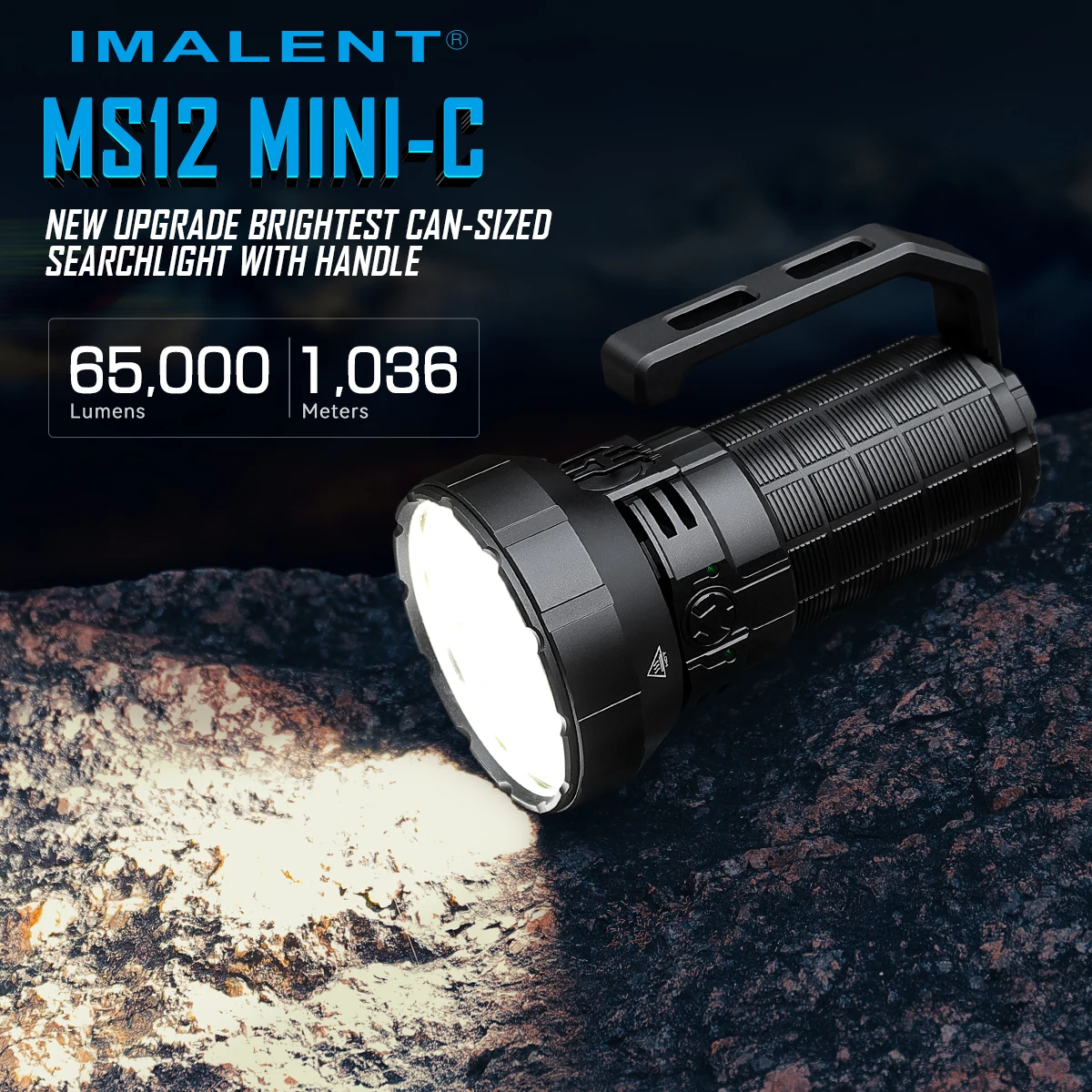 

IMALENT MS12 MINI-C Flashlight 65000 Lumens CREE XHP70.2 LED Type-C Rechargeable for Cave Search and Rescue