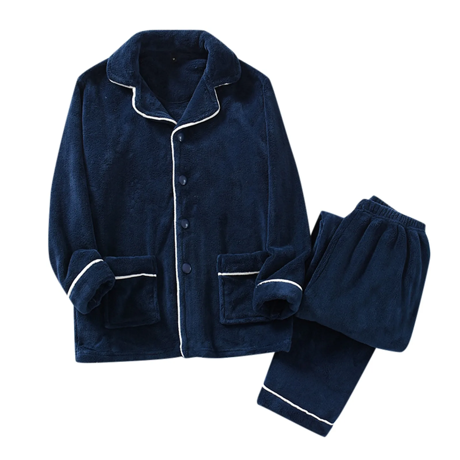 2 قطعة/المجموعة الرجال منامة ملابس نوم الرجال الشتاء سميكة ومزخرفة عارضة الفانيلا منامة مجموعة المنزل ملابس خاصة Ropa De Hombre #1