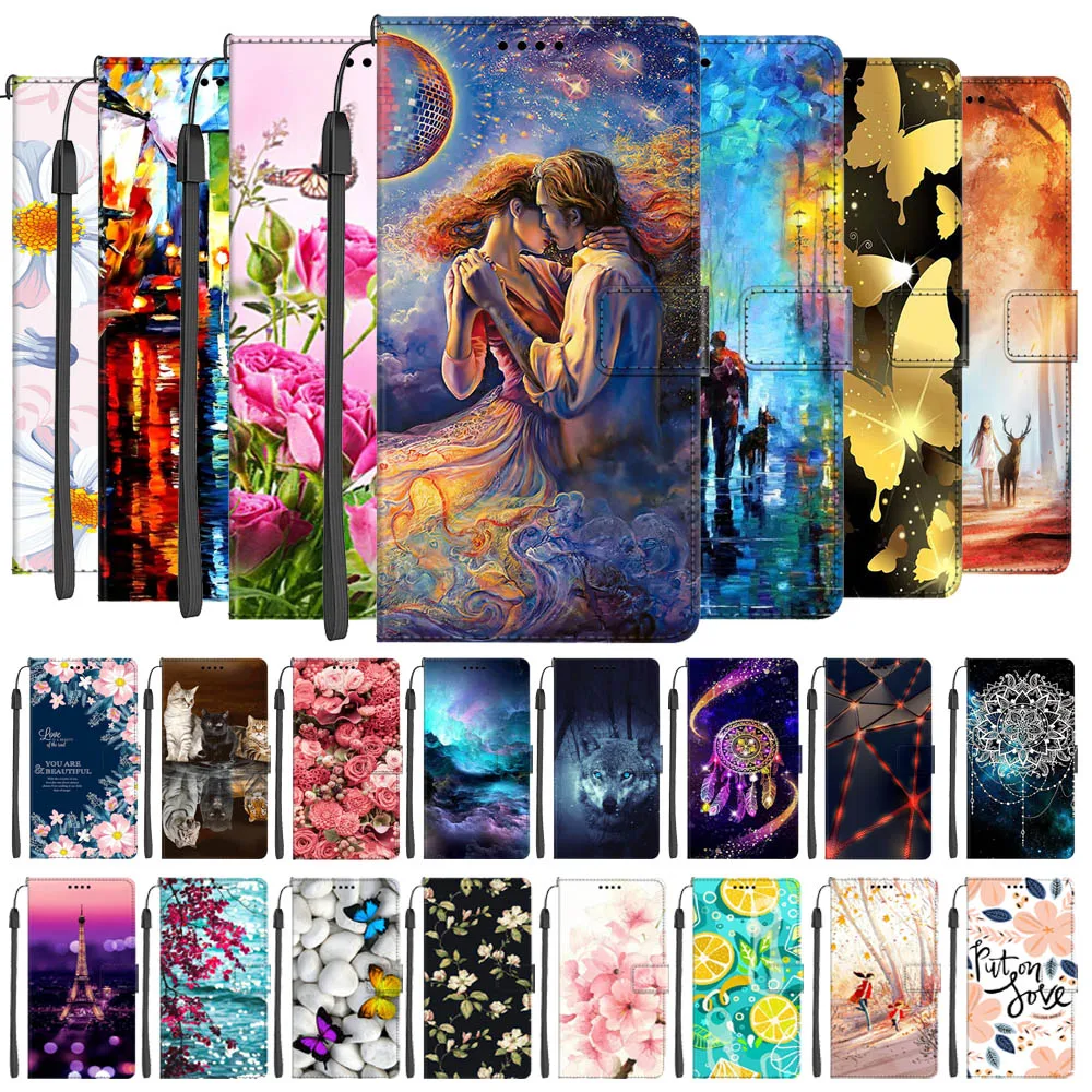 Leather Magnetic Cases For Vivo Y15s Phone Flip Wallet Cover For Vivo Y12s Y11S Cute Bags Book Painted Fundas Y15C V2120 Luxury