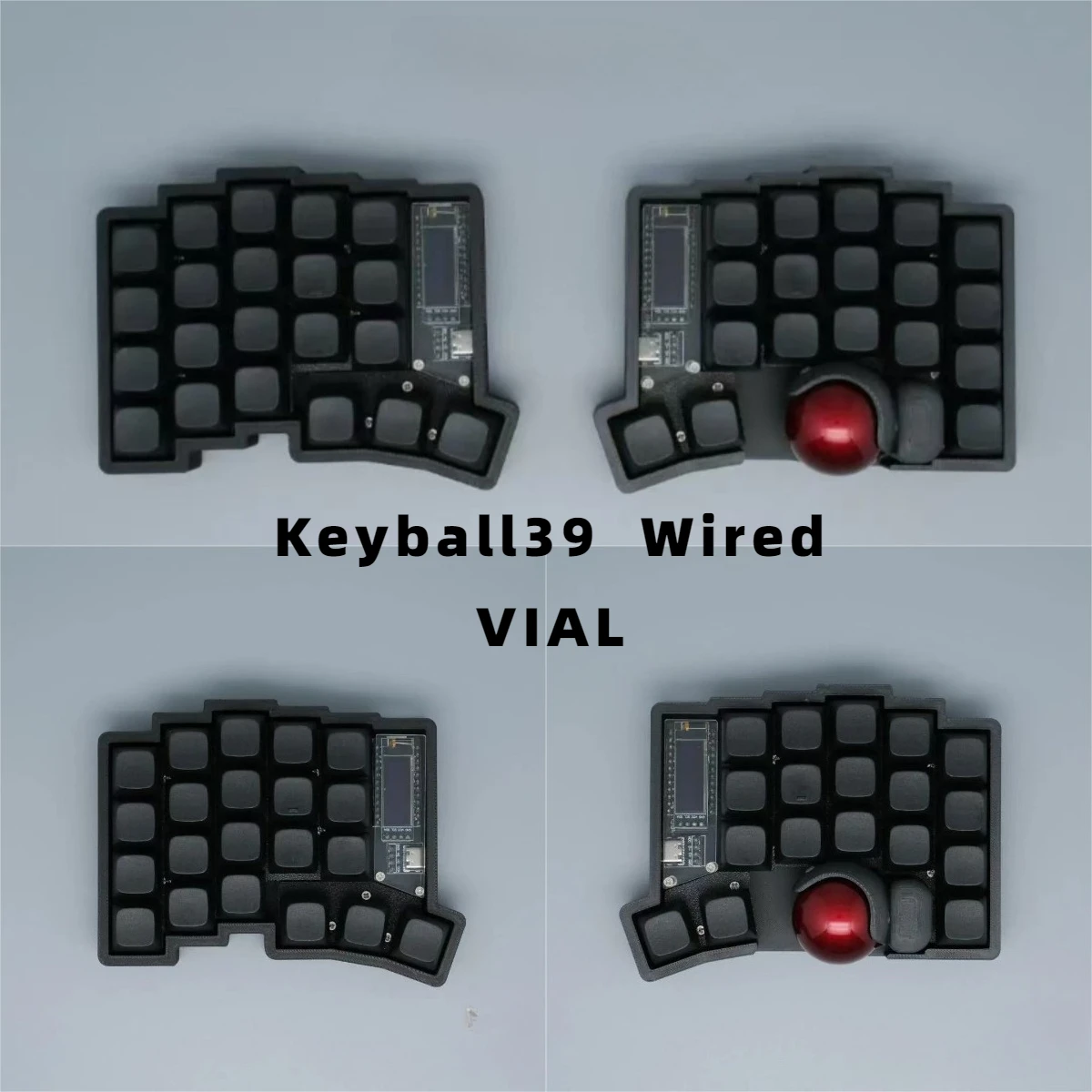 

Trackball 39/47/59 Trackball Split Keyboard Kit Layout Prog Rammable Vial Key Custom RGB Hot Plug Split Keyboard Ergonomic