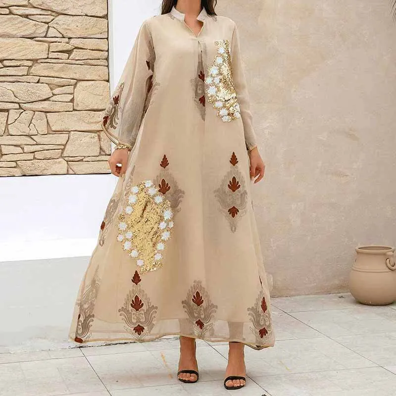 

Стильное мусульманское модное платье Абая Арабский Дубай Женские длинные платья Великолепная Абая с длинным рукавом Элегантная мусульманская одежда Абая