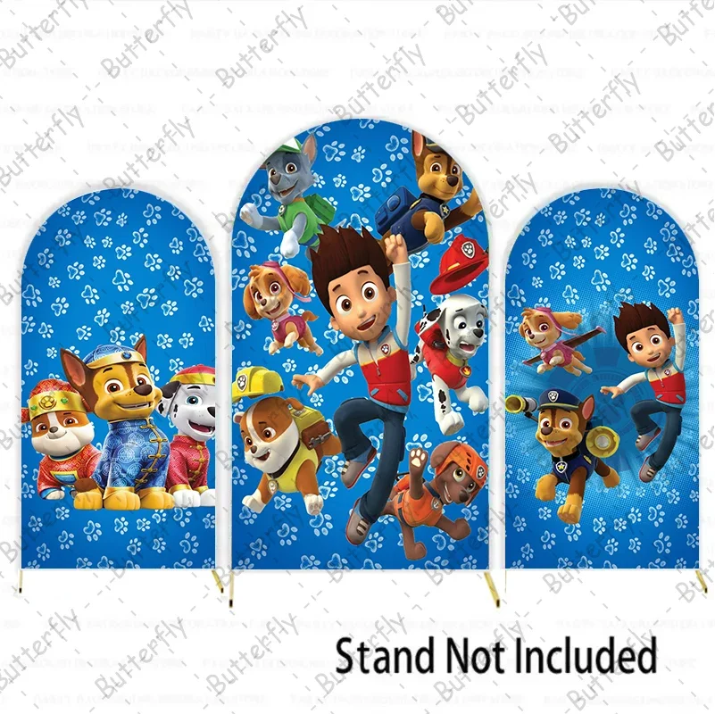 Skye Zuma Blue Paw Patrol Rocky Ryder Arch Cartoon Chase Birthday Party Backdrop Cover Baby Shower Background Photography Photo