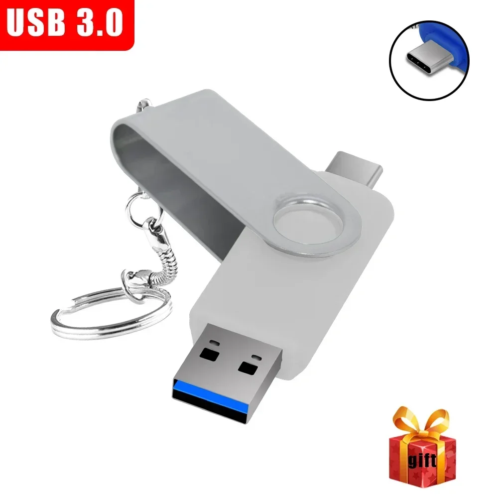 Clé USB 3.0 haute vitesse haute capacité 256GBogeneGB 64GB16GB Métal Memory Stick 64GB TYPE-C Pen Drive 32GB USB Stick Cadeau