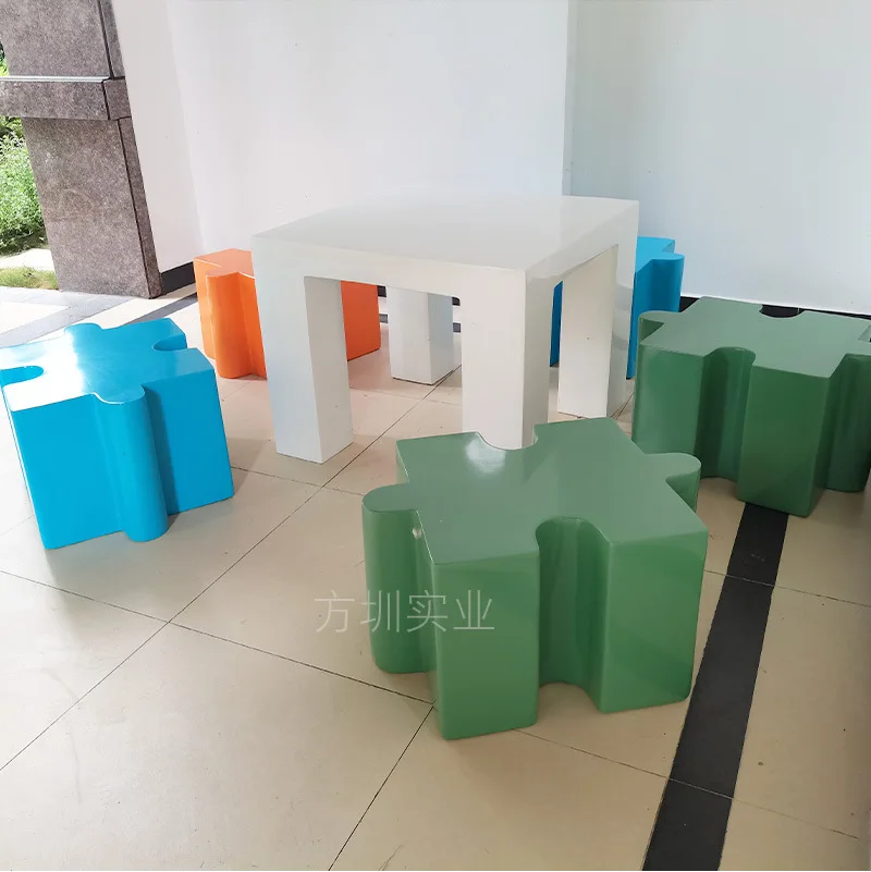 

PYH FRP table, chair, stool, creative combination splicing, shoe changing stool, indoor simple furniture