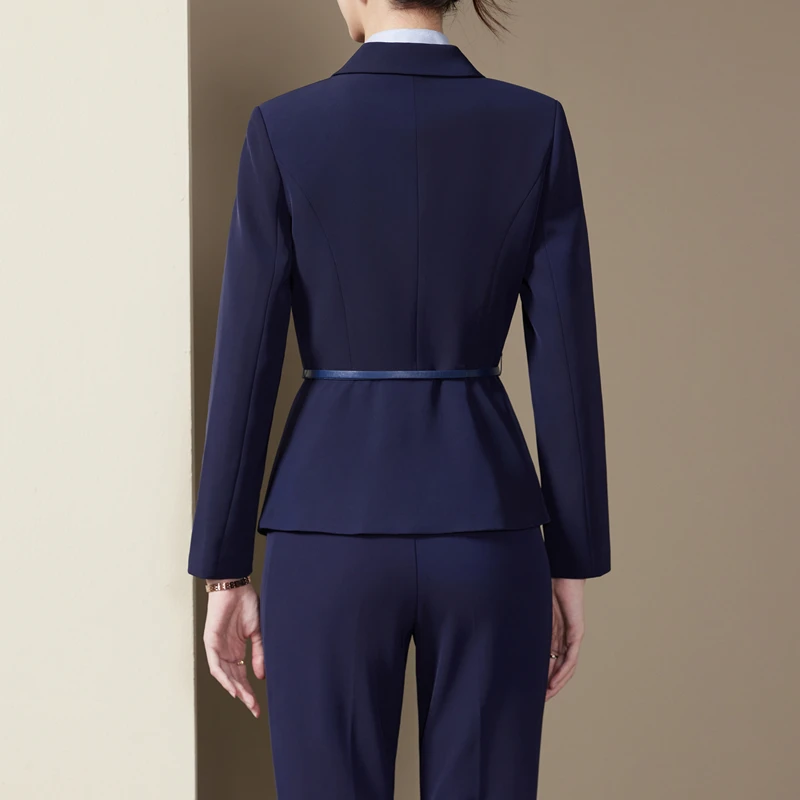 ชุดสูทแฟชั่นสตรี NAVIU สำหรับฤดูใบไม้ผลิและฤดูใบไม้ร่วง ดีไซน์หรูหรา แขนยาว ทรงเข้ารูป พร้อมกระโปรง เหมาะสำหรับใส่ทำงานในออฟฟิศ