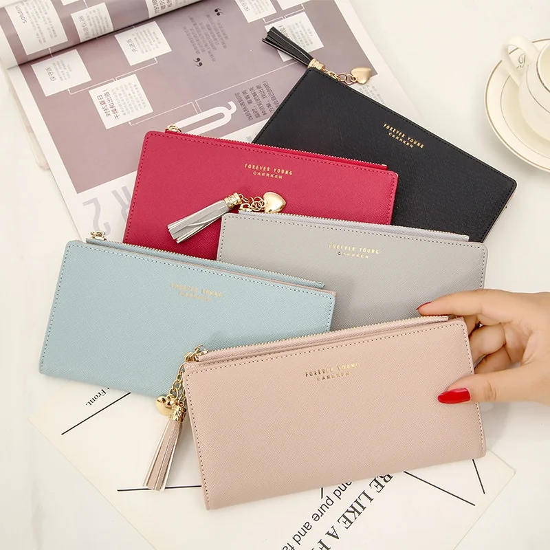Women's Engrave Customize Name Purse Long PU Leather High Quality Zipper Card Holder Wallets Fashion Large Capacity Card holder