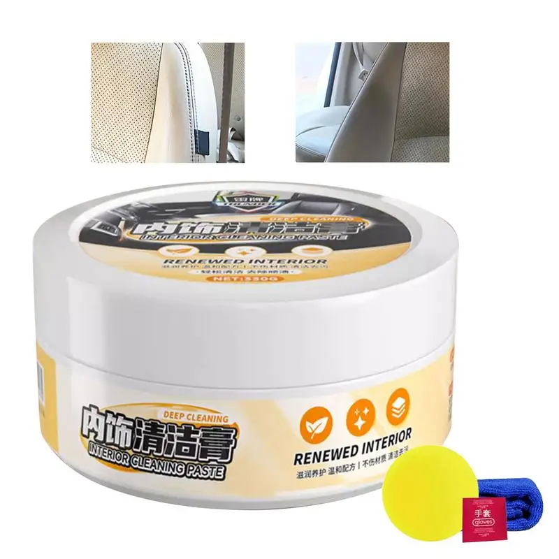 

Leather Conditioner for Car Interior 330g Car Leather Care Paste Interior Cleaner for Cars Trucks Leather Restorer Cream Stain