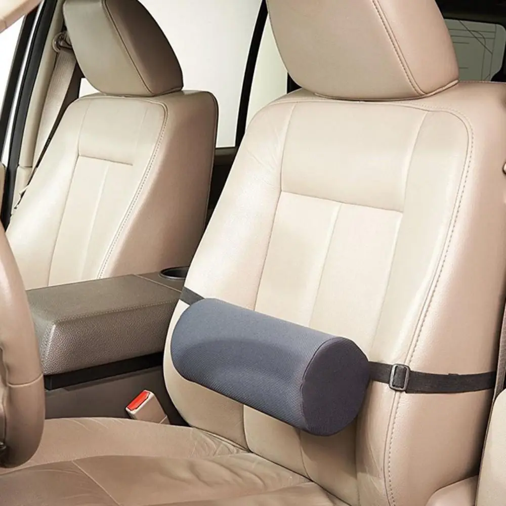 Washable Foam Waist Pillow Ergonomic Slow Rebound Auto Seat Back Cushion Cylinder Removable Car Seat Support Pad Gift