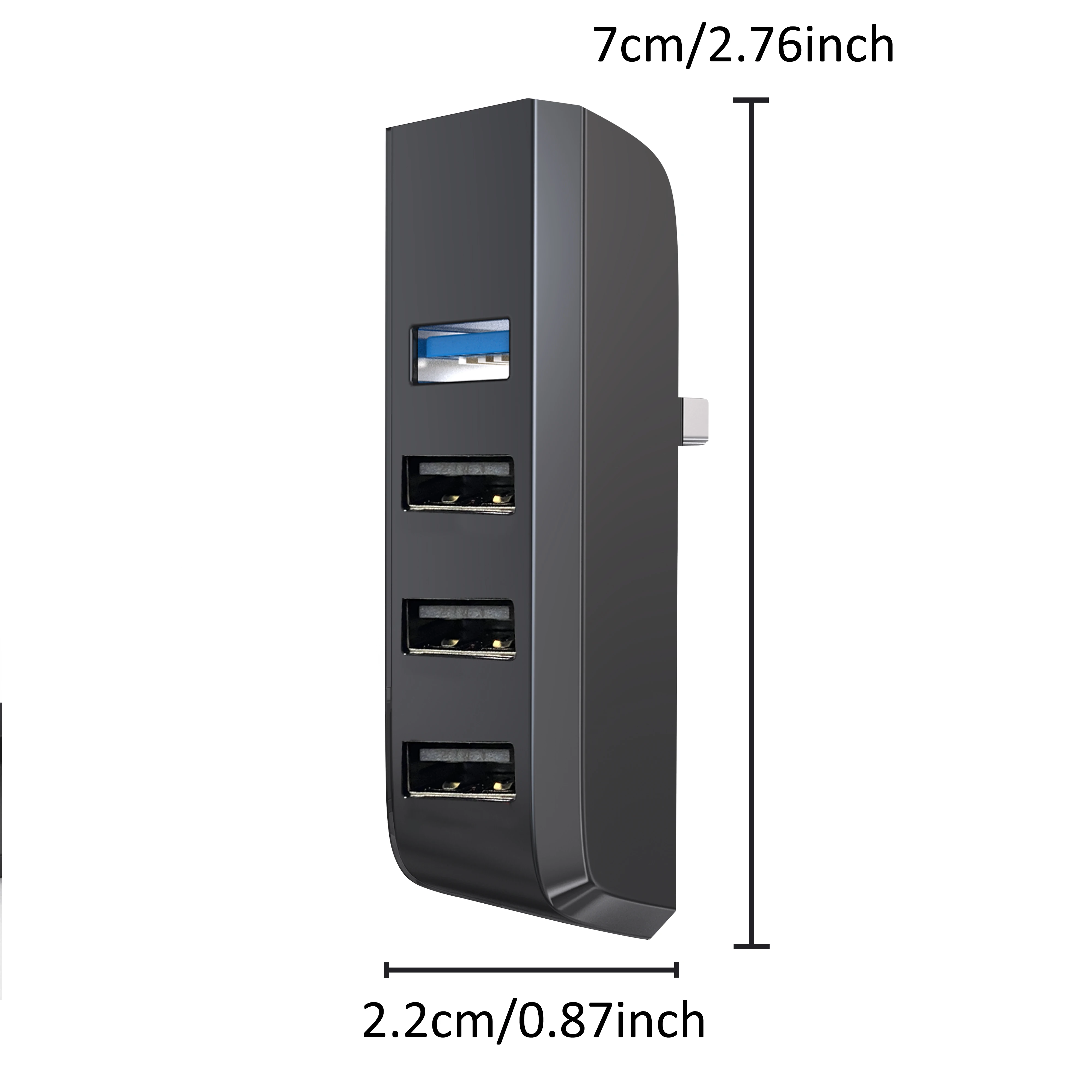 Caixa de luvas Hub USB para Tesla Modelo 3/Y 2021-2023, 4-em-1 Dash Cam Flash Drive Carregador Glovebox Extensão Docking Station Para Tesl