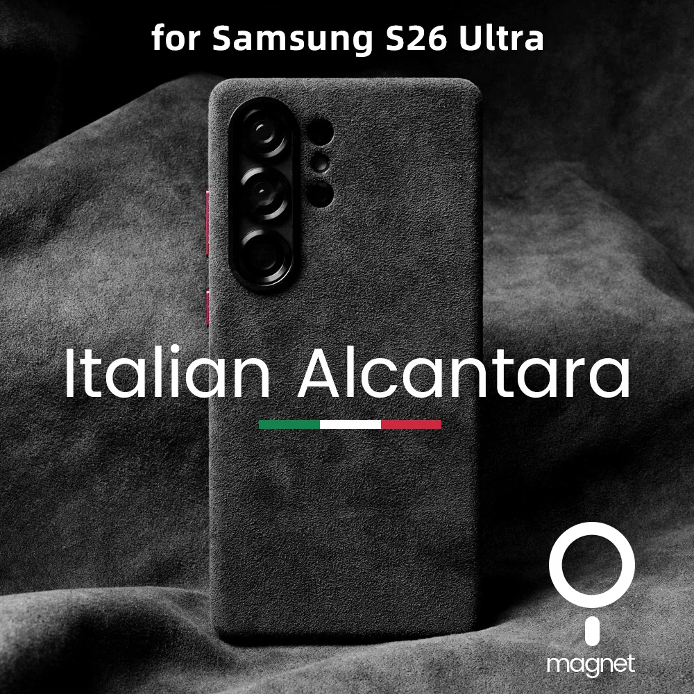 

Magnetic for ALCANTARA Case for Samsung Galaxy S26 Ultra 5G Luxury Business Supercar Same Artificial Leather Phone Cases