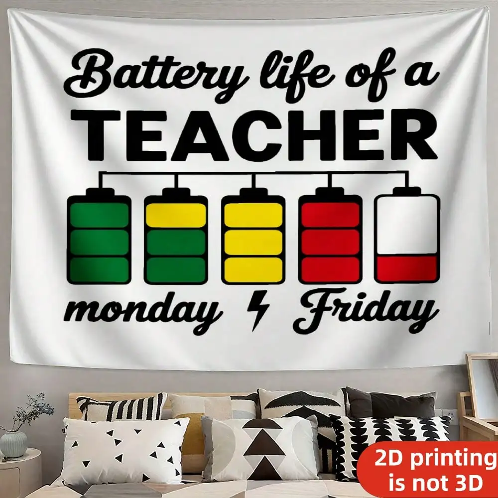 Funny Teacher Battery Life Tapestry 