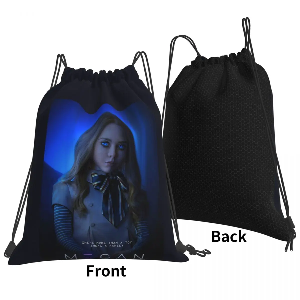 Run From M3Gan Thriller Backpacks Fashion Drawstring Bags Sports Bag Book Bags for Travel Students