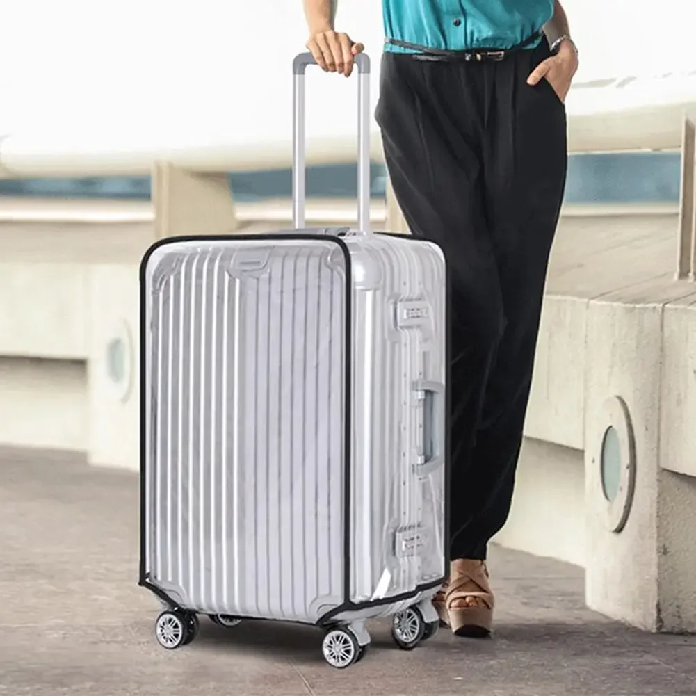 18-30inch Luggage Cover Full Transparent Protector Waterproof Thickened Suitcase Cover PVC Rolling Cover for Traveling Suitcase