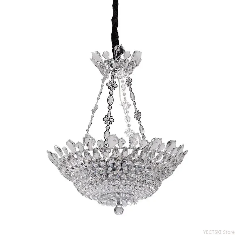 

GHJUYIOL Italian style light luxury bedroom crystal chandelier, personalized French style new children's room restaurant warm an