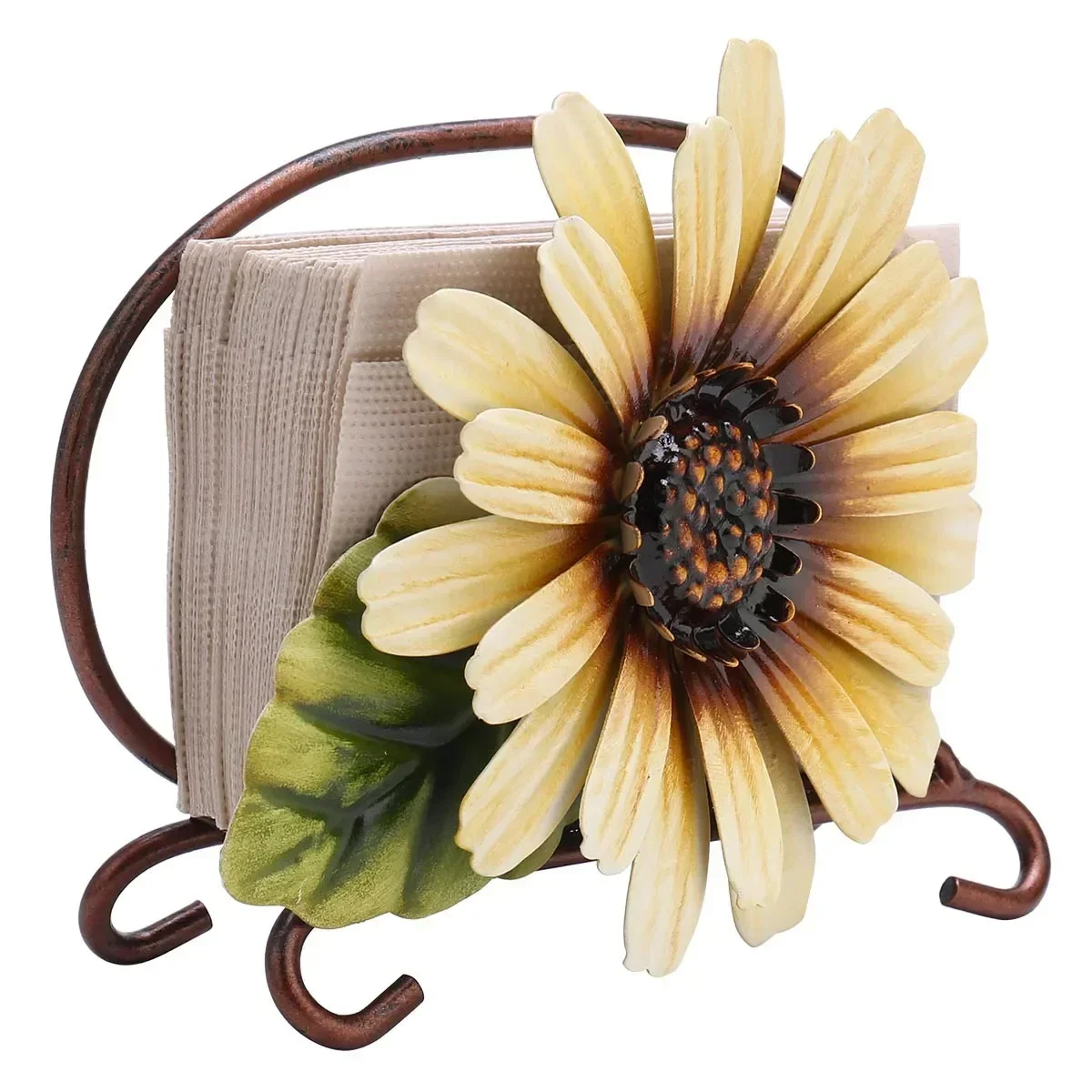 

Metal Creative Iron Paper Towel Holder Retro Pastoral Country American Chrysanthemum Napkin Holder Ornament Suitable for Bedroom