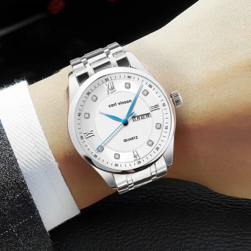 Business Quarzuhr für Männer High-End Luxus Diamanten Splitter Uhr für Handgelenk Leuchtende Edelstahl Armbanduhren Uhr Männlich