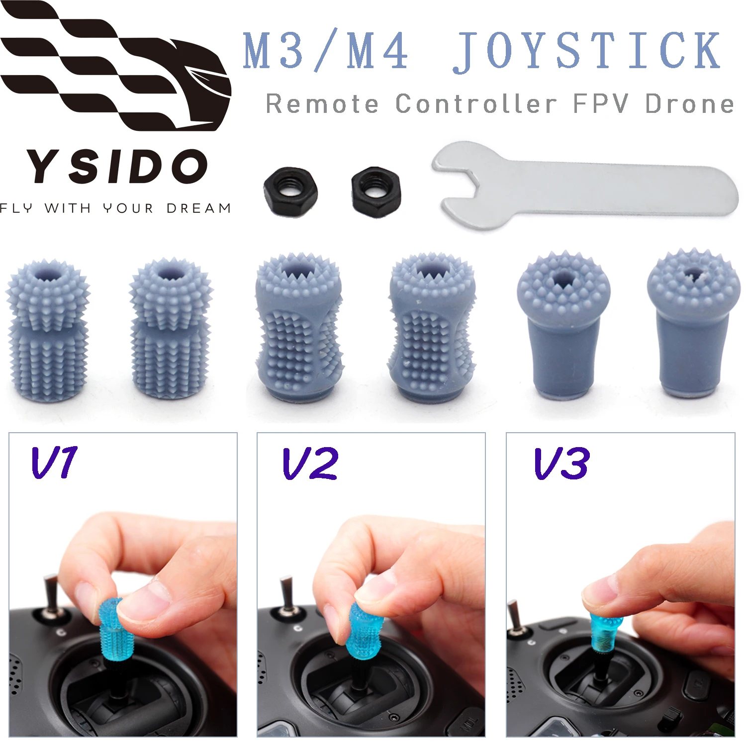 

M3 M4 FPV Пульт дистанционного управления Gimbal Stick Концы джойстика Рычаг Rocker Cap Противоскользящая крышка для GX12 TX12 Zorro DJI RC Drone Аксессуары