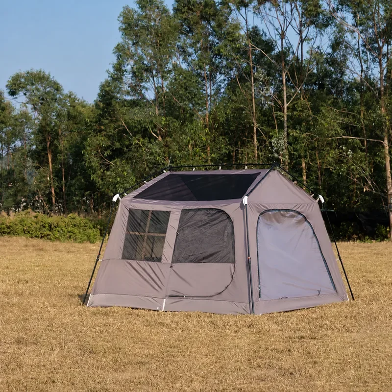 Outdoor Automatic Pop Up Tent Portable Camping Shelter Quick Open Close Sun Protection Silver Coated Vinyl Canopy for Beach