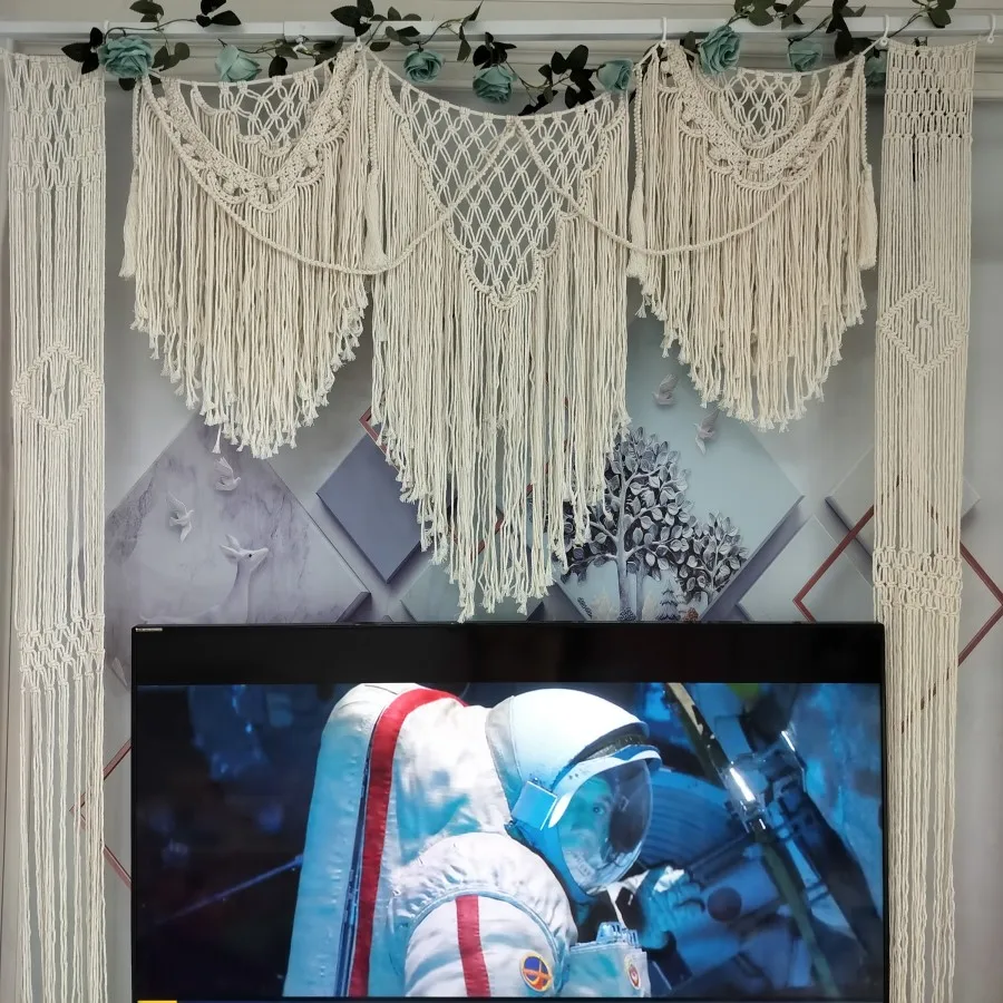 

Large Wall Tapestry Macrame Headboard Decor Doorway Window Arch Curtain Macrame Drape Boho Party Bridal Shower Wedding Backdrop