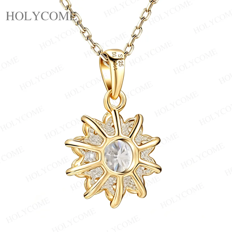 D-Farbe 100% Echter Moissanit-Anhänger Halskette mit GRA-Zertifikat für Damen Hochzeit Braut S925 Sterling Silber Edelschmuck – Detail 7
