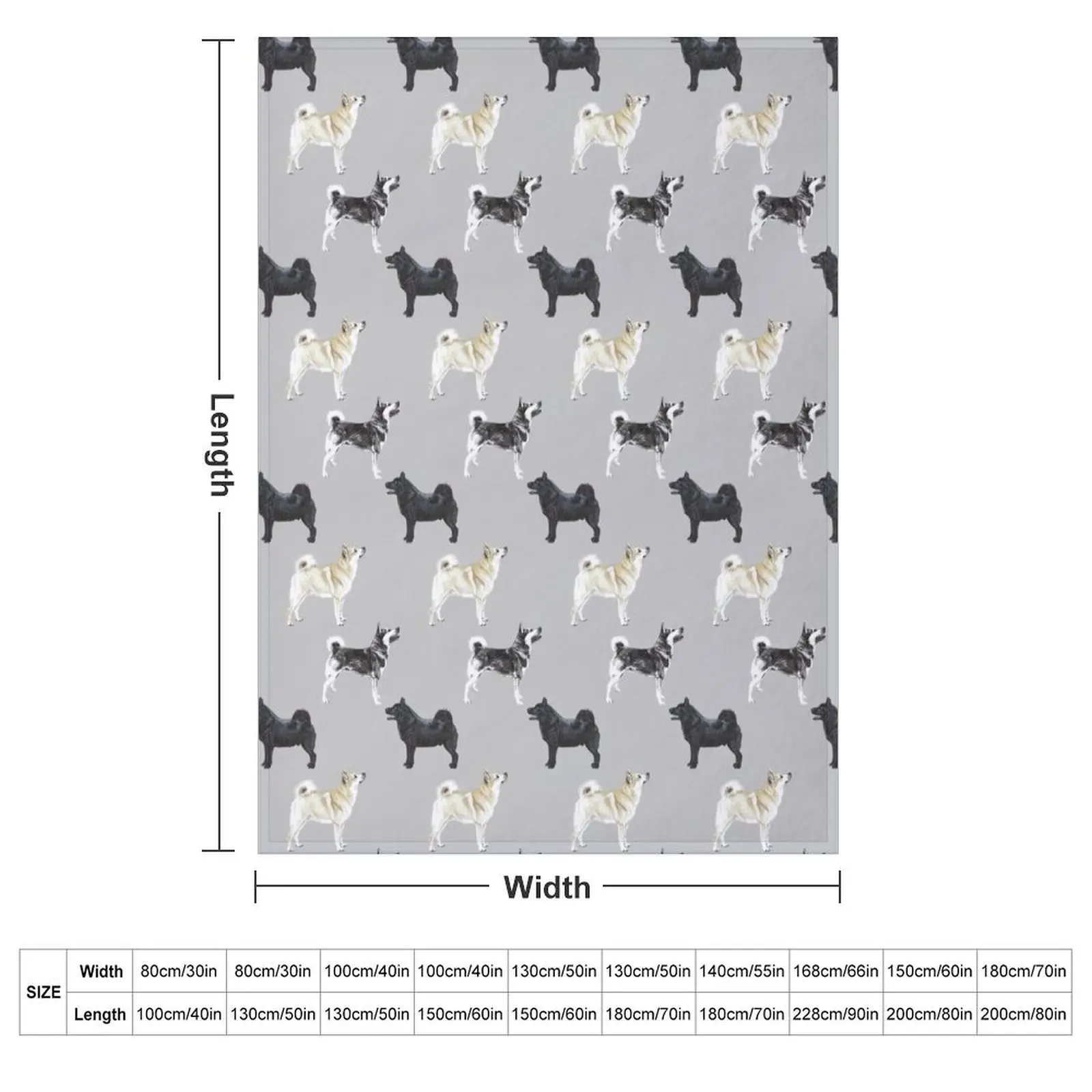Norwegian Buhund Repeat Pattern Throw Blanket couch cozy soft plush fuzzy picnic outdoor blanket