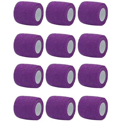 Cinta de envoltura atlética púrpura, vendaje elástico autoadhesivo, Protector de elastoplast, rodilla, dedo, tobillo, palma y hombro, 6/12 Uds.