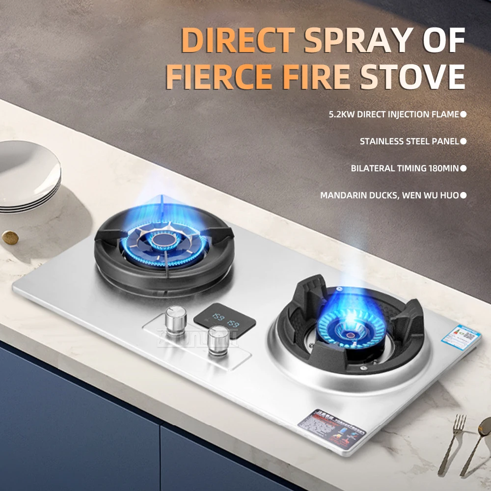 Stainless Steel Gas Stove Kitchen Estufa Gaskocher Household Cooking Range Top Cocina A Gas De Sobremesa