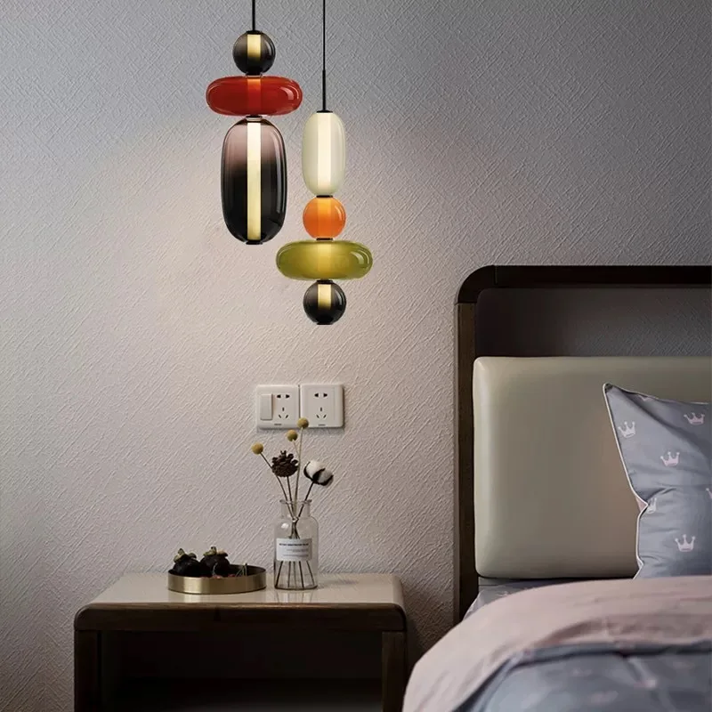 Nordic Modern Colored Glass Led Pendant Lamp Decoration Maison Room Decoration Creative Interior
