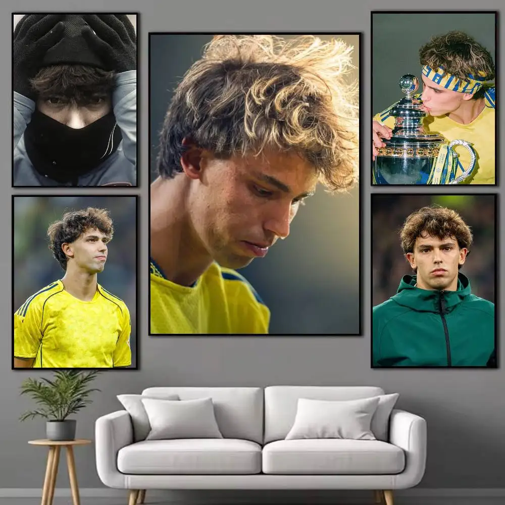 J-Joao Felix Football  Poster High Quality Dorm Living Room Aesthetic Wall Decoration Painting Stickers Gift