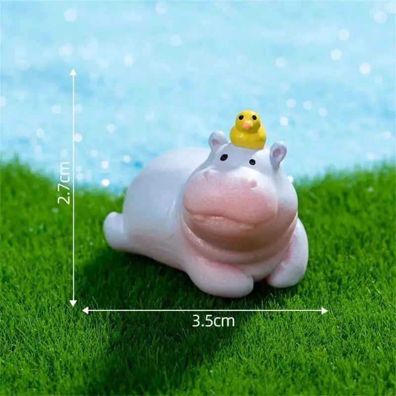 L43A 6Pieces Hippo Mini Models Statues for Car Dashboards and Garden Landscape Decors