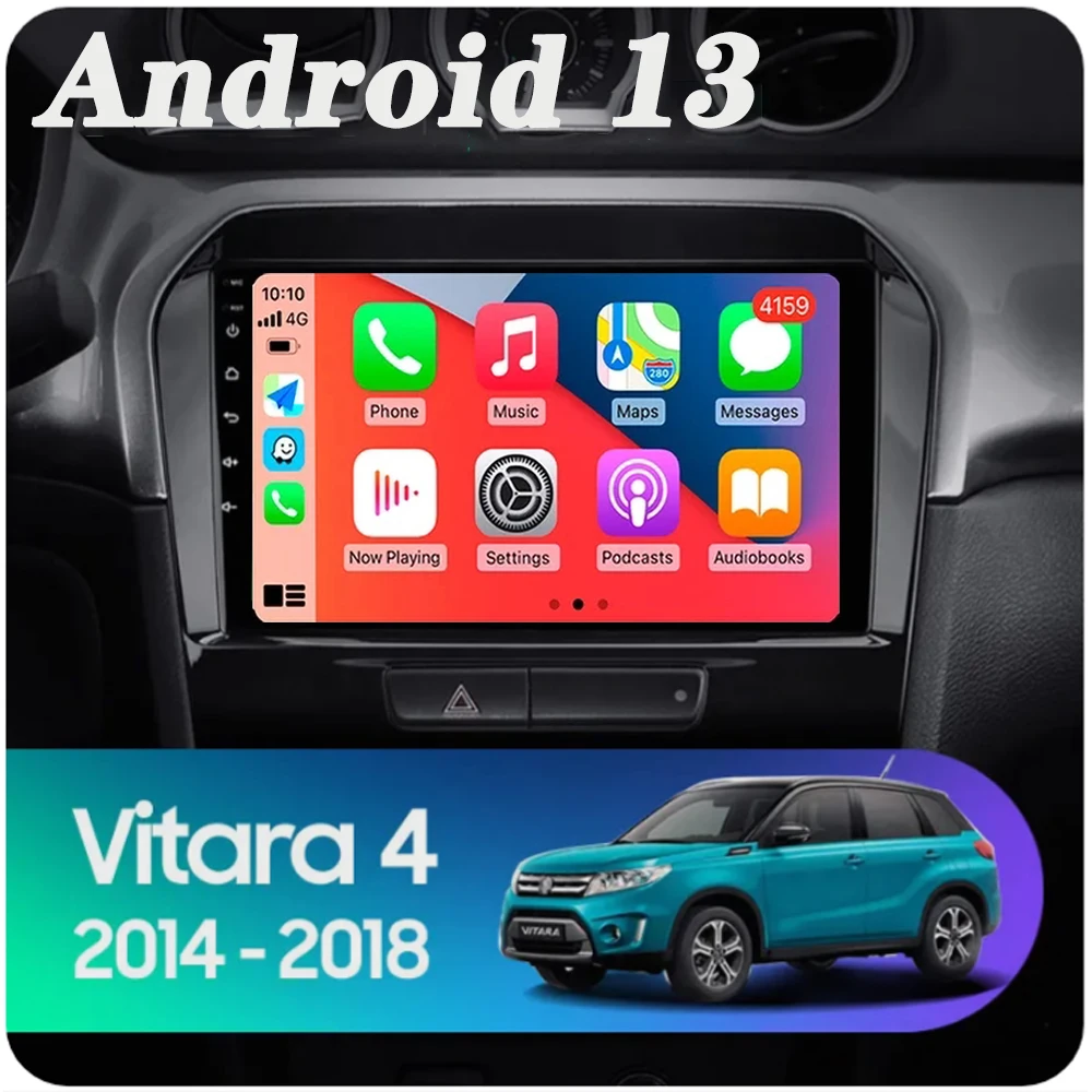 

Автомобильный радиоприемник Carplay, Android 13, для Suzuki Vitara 2015-2019, навигация GPS, мультимедийный плеер, стерео, Wi-Fi + 4G авто DSP BT 360 камера