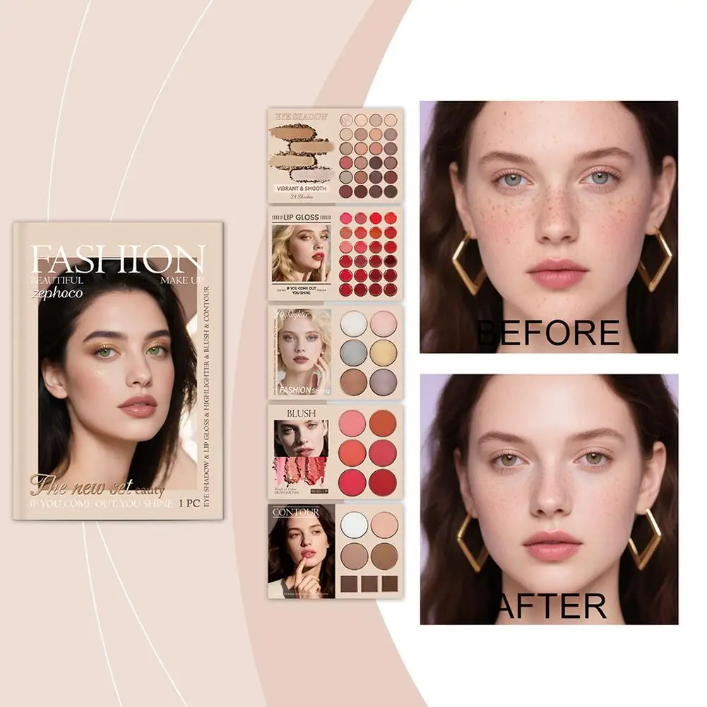 

Многослойная палитра для макияжа Beauty Book Palette, 67 цветов, хайлайтер, тени для век, румяна, контурные средства для лица, S0Q7